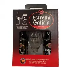 GENERICO - Estuche De Cerveza Española Estrella Galicia + Copa
