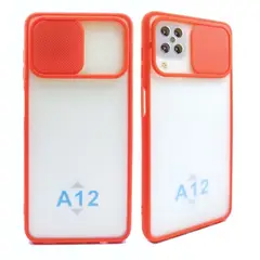 GENERICO - Estuche Case Slider Mate Compatible Con Samsung A12 y M12 Rojo