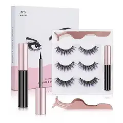 GENERICO - Pestañas Magnéticas con Delineador - Fácil Aplicación y Efecto Duradero