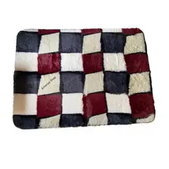 AMERICO SHOP - Tapete alfombra peluda Rojo Cuadros 2 x 1,5 mt tapete peluche