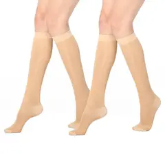 VITALIA TECHNOLOGY - Medias de Compresion Transparente Vitalia 15-20 mmHg Set x 2 - Beige - L/XL-