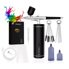 GENERICO - Kit De Aerógrafo Inalámbrico Rosado Con Compresor