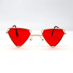AT NIGHT SUNGLASSES - Gafas de Sol At Night triangular vintage Rojas