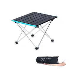 NATUREHIKE - Mesa Camping Plegable Ultraligera Y Compacta - Negro - M