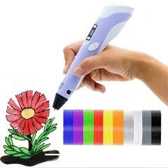 GENERICO - Pluma lápiz para impresión en 3d morado + 24 filamentos