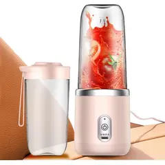 GENERICO - Licuadora Automática de 6 cuchillas Portátil Carga USB Rosa