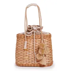 CLAUDIA MORELLI DISEÑOS - Bolso Olivia mimbre natural_.