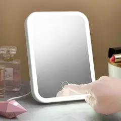 GENERICO - Espejo De Maquillaje Tocador Luz Led Recargable Ajustable