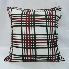 TALAMO HOGAR - Forro cojín navidad cuadros blancos 45 x 45 CM