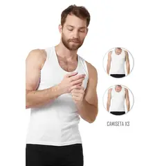 SANTANA - Combo X3 Camiseta Esqueleto Hombre Blanco