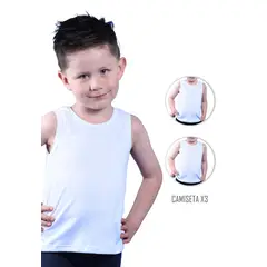 SANTANA - Combo X3 Camiseta Esqueleto Niño Blanco