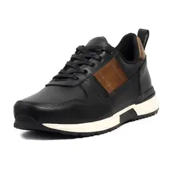 VIAR - Tenis Para Hombre Cuero Leon Negro