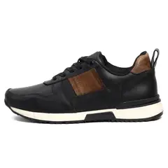 VIAR - Tenis Para Hombre Cuero Leon Negro