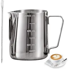 GENERICO - Jarra Barismo Latte Espumadora Acero 350ml + Lápiz Decorati