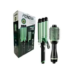 GENERICO - Combo Cepillo Secador Para Cabello Con Pinza Rizadora