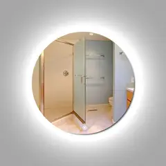 ALIK DISEÑO - Espejo Redondo Flotante Con Luz Blanca Táctil 70Cm