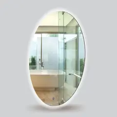 ALIK DISEÑO - Espejo Redondo Flotante Con Luz Led Blanca Táctil 80Cm