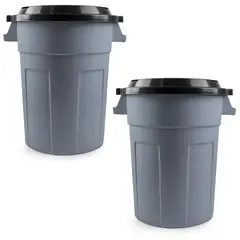 ENERGY PLUS - Kit X2 Canecas Tanque Grande Multiuso Plástica 70L con Tapa