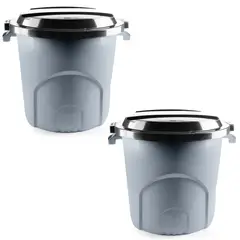 ENERGY PLUS - Kit X2 Canecas Tanque Multiuso Plástico 50L Tapa y Manijas
