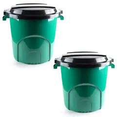 ENERGY PLUS - Kit X2 Canecas Tanque Multiuso Plástico 50L Tapa y Manijas