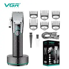 VGR - Maquina De Corte De Pelo Inalambrica V-682 Con Base