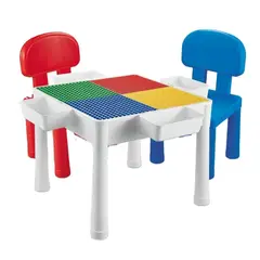 MARKET TOYS - Mesa Didáctica Y Bloques Encajables 2 En 1 Blocks Desk