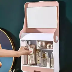 GENERICO - Organizador De Maquillaje De Montaje En Pared Rosa