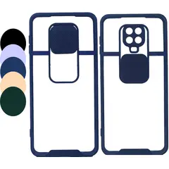 GENERICO - Estuche Slider Transparente Compatible Xiaomi Note 9S y 9 Pro Azul