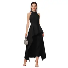 NEGRELI - CONJUNTO DE BLUSA ASIMETRICA Y PANTALON NEGRELI, REF-3049
