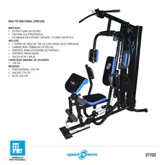 SPORTFITNESS - Multifuerza Gimnasio Ejercicio 150lbs Fitness
