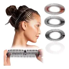 GENERICO - Diadema X 3 Unid Elástica Espiral Plástica Peineta Peine