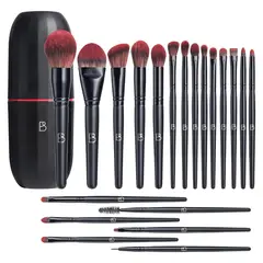 GENERICO - Brochas de Maquillaje Bs-Mall Set de 18 piezas Make Up Estuche Negro