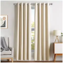 ONE PIXEL - Cortina Semi Blackout 100% Anti Luz, 2 Paños 135x220 - Biege