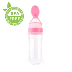 GENERICO - Cuchara Alimentadora Para Bebé En Silicona Rosado