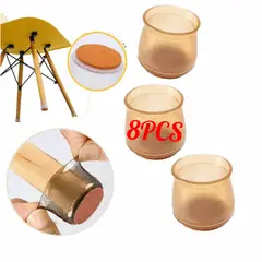 GENERICO - Almohadilla Pata Muebles Fundas forro patas Silla Silicona L Marron X8