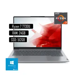 LENOVO - V14 AMD RYZEN 7 7730U - Ram 24GB DDR4 - 512Gb SSD - WIN 11 Home 14" - RJ45