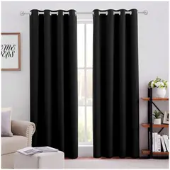 ONE PIXEL - Cortina Blackout 100% Anti Luz, 2 Paños 140x225 - Negro