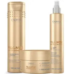 CADIVEU - Kit Blonde Reconstructor-Shampoo Mascarilla y Tratamiento