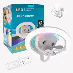 GENERICO - Ventilador Techo Lámpara Aromaterapia 360 Control Difusor