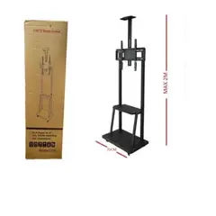 GENERICO - Soporte Base Pedestal Tv 32 60 Móvil Ruedas Ajustable 50k Color Negro