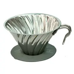 HARIO - Dripper V60 Gotero Café Acero Inoxidable 02 Viajero