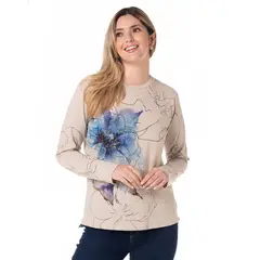 LEC LEE - Camiseta manga larga para mujer - Beige
