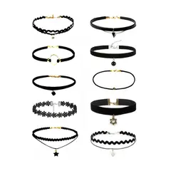 GENERICO - Set Gargantilla Collar Choker X 4 Unidades Cadenas_.