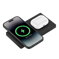 BELKIN - Base Carga 2 en 1 Wireless Magsafe 15W, Boostcharge Pro