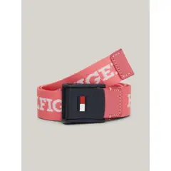 TOMMY HILFIGER - Cinturón rosa textil trenzado de niños