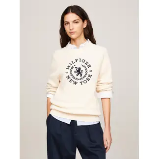 TOMMY HILFIGER - Saco Beige de corte regular con cuello redondo