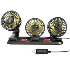 GENERICO - Ventilador Portátil 3 Cabezales Para Vehículos 3 Velocidades