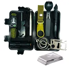 TECNOHOGAR JS - Kit De Supervivencia Sos Caja Herramientas Multiusos Camping