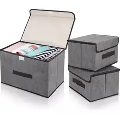 ONE PIXEL - Organizador De Ropa 3 Cajas Modernas Gris