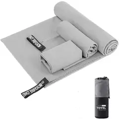 ONE PIXEL - Toalla Microfibra Deportiva Set De 3 (40x40 + 80x40 + 155x85)